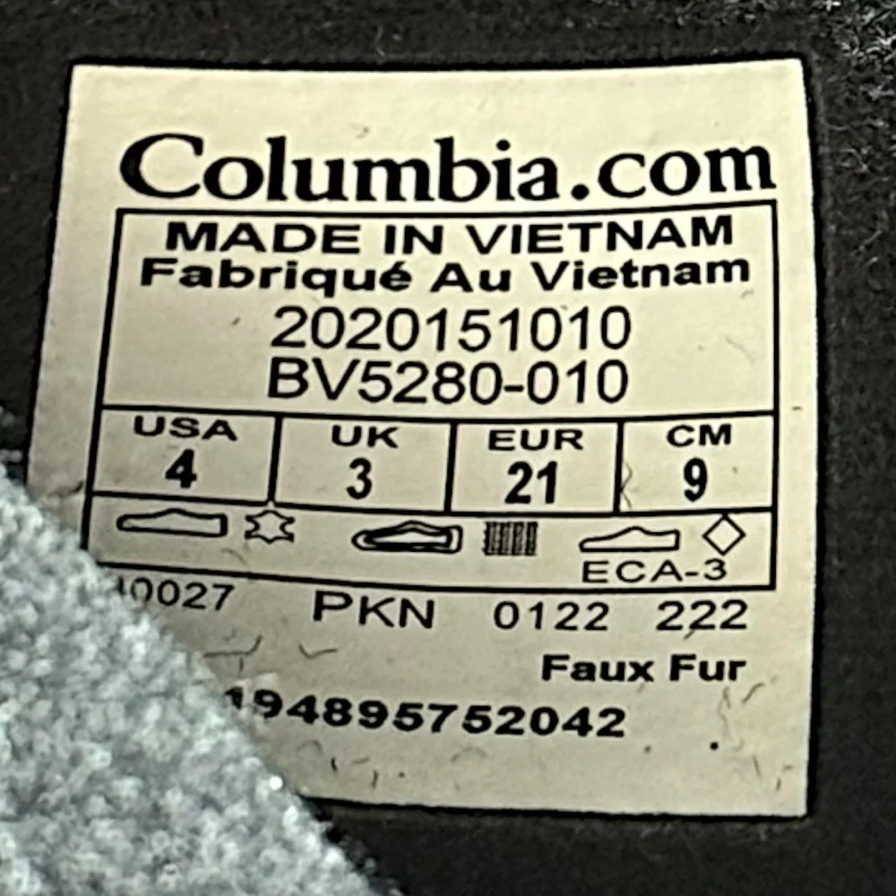 Columbia Omni-Tech Bugaboot Celsius Black Gray Winter Unisex Snow Boot Toddler 4